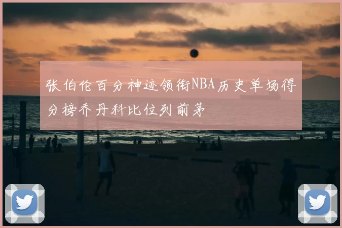 张伯伦百分神迹领衔NBA历史单场得分榜乔丹科比位列前茅